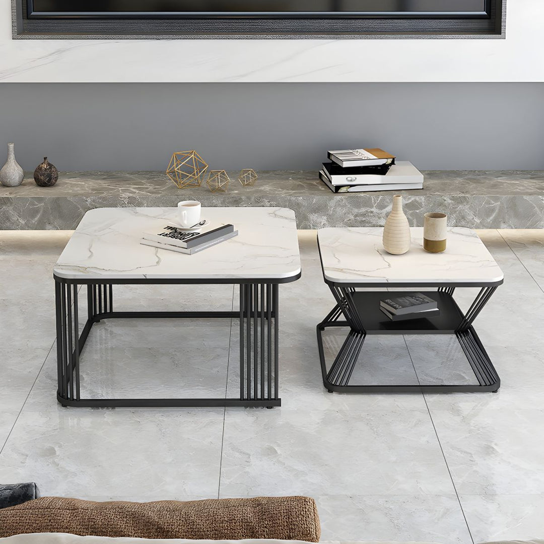 Marbello Modern Square Nesting Coffee Table Set