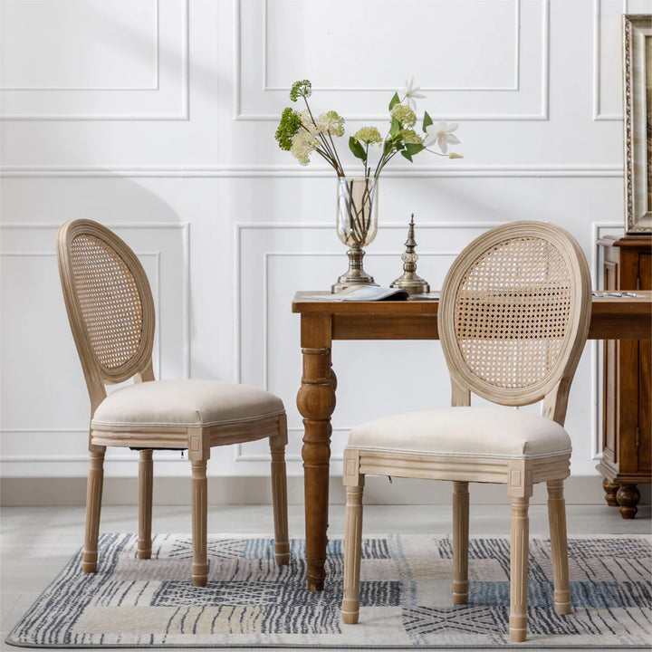Rattan French Style Dining Chair – Set of 2
