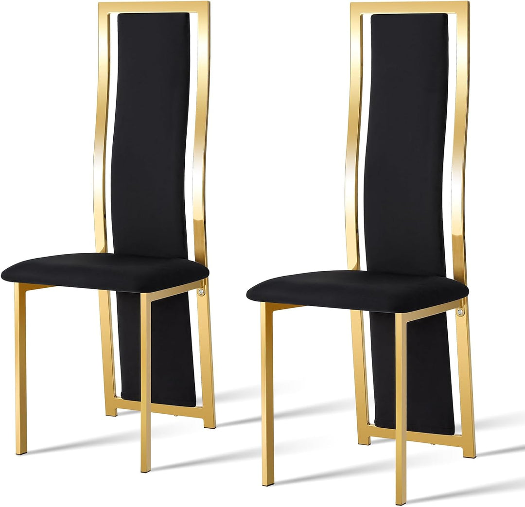 Lusso Modern Upholstered High Back Dining Chairs