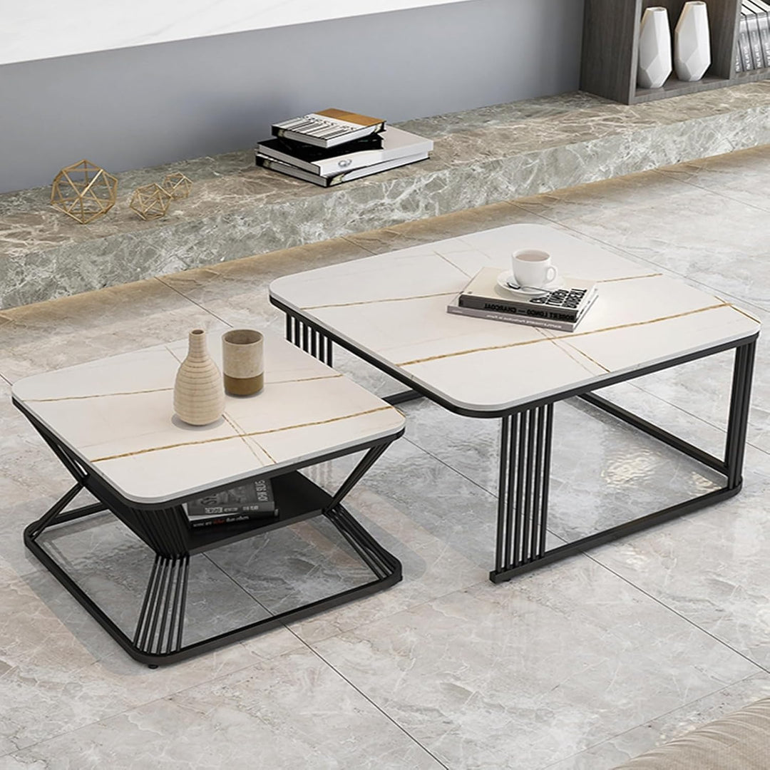 Marbello Modern Square Nesting Coffee Table Set
