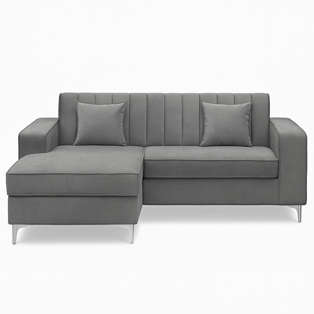 Alison L Shape Velvet  Corner Sofa