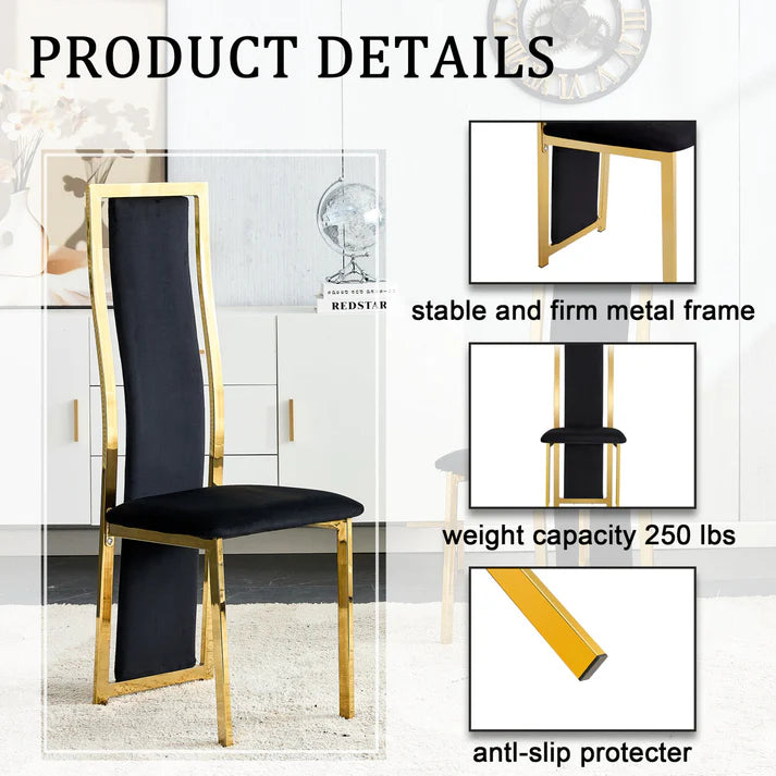 Lusso Modern Upholstered High Back Dining Chairs