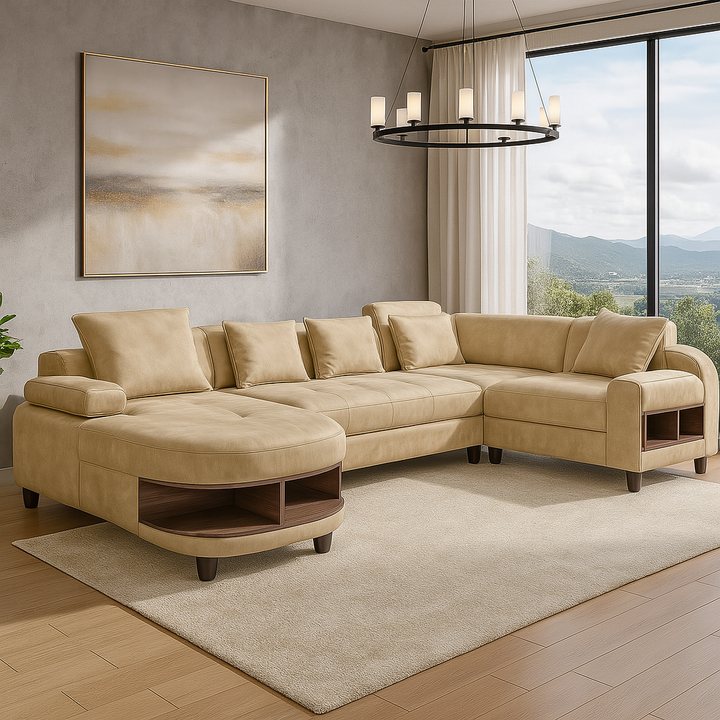 Clarence U Shape Sectional Corner Sofa- SD