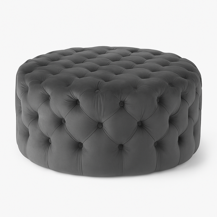 Clark Round Velvet Upholstered Ottoman