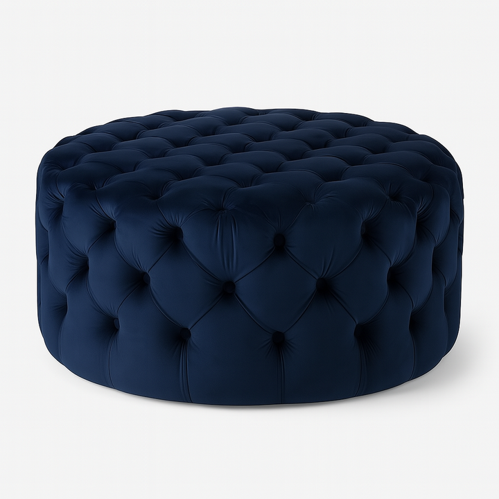 Clark Round Velvet Upholstered Ottoman