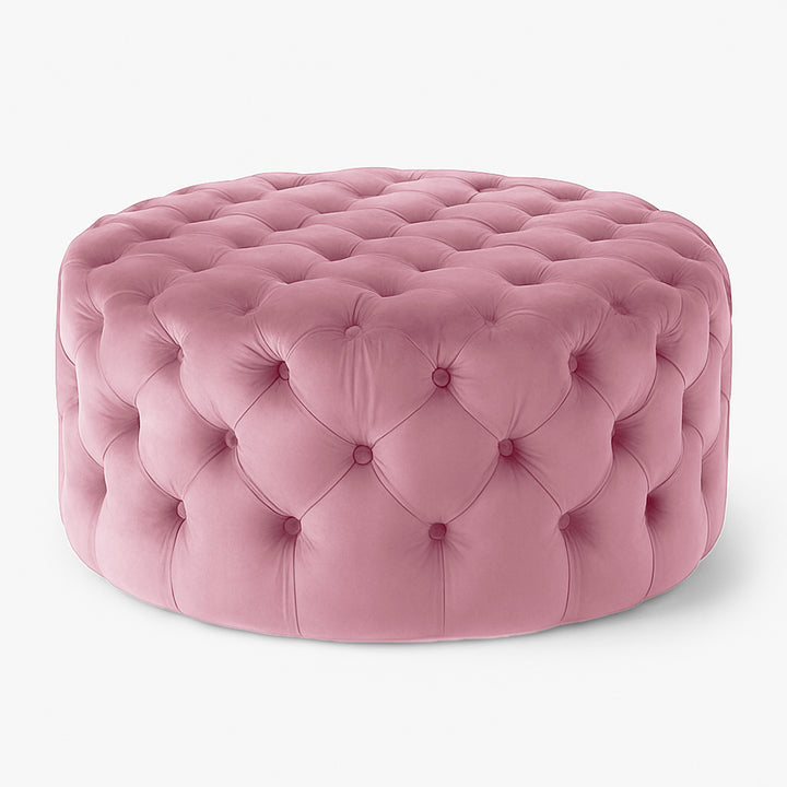 Clark Round Velvet Upholstered Ottoman