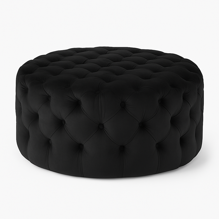 Clark Round Velvet Upholstered Ottoman