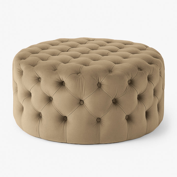 Clark Round Velvet Upholstered Ottoman