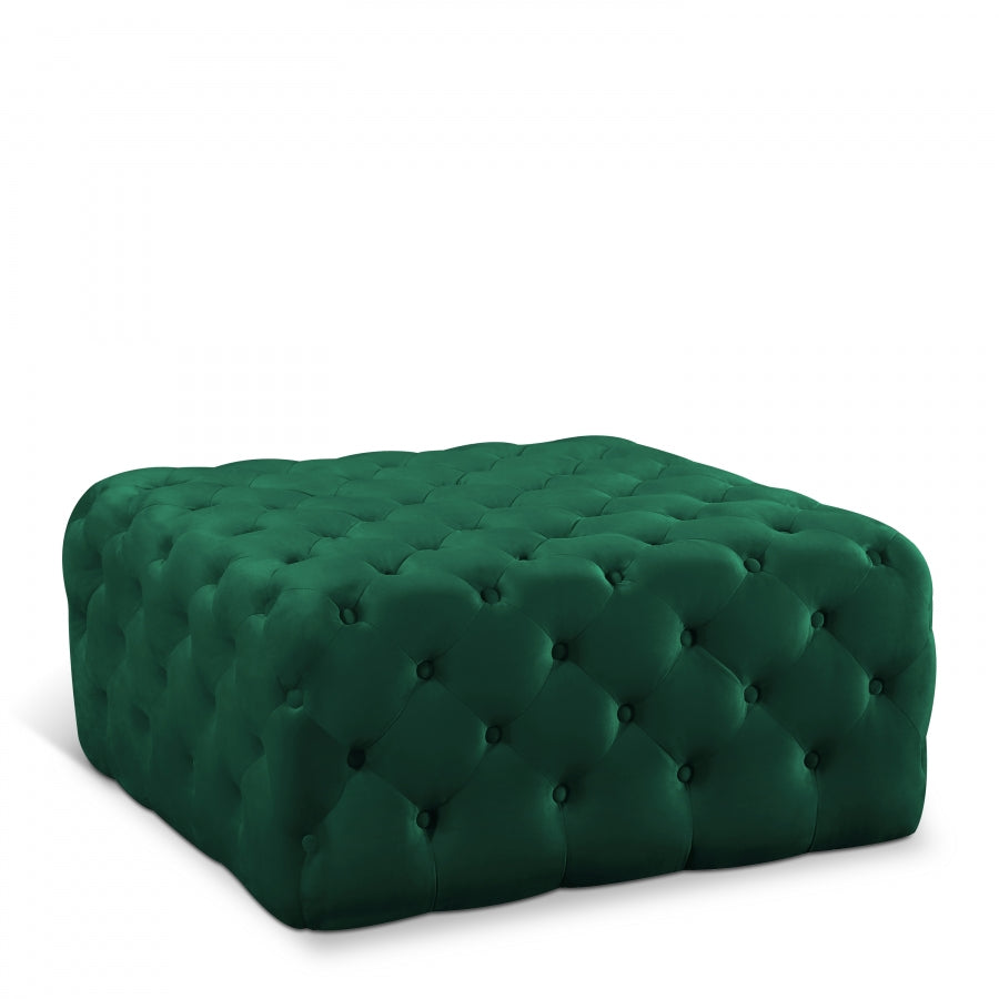 Clark Square Velvet Upholstered Ottoman