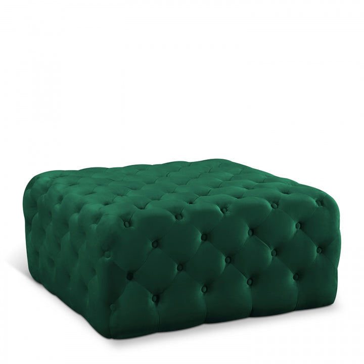 Clark Square Velvet Upholstered Ottoman