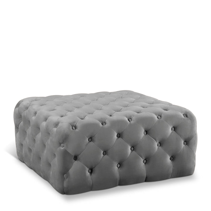 Clark Square Velvet Upholstered Ottoman