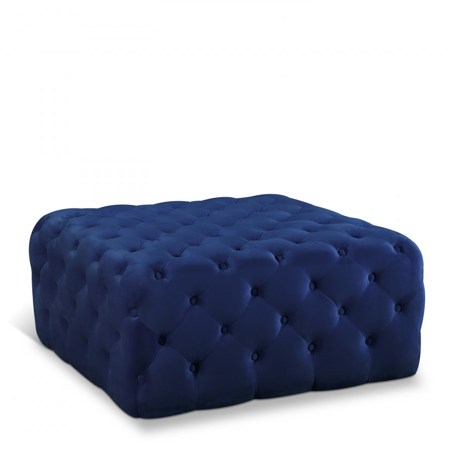 Clark Square Velvet Upholstered Ottoman