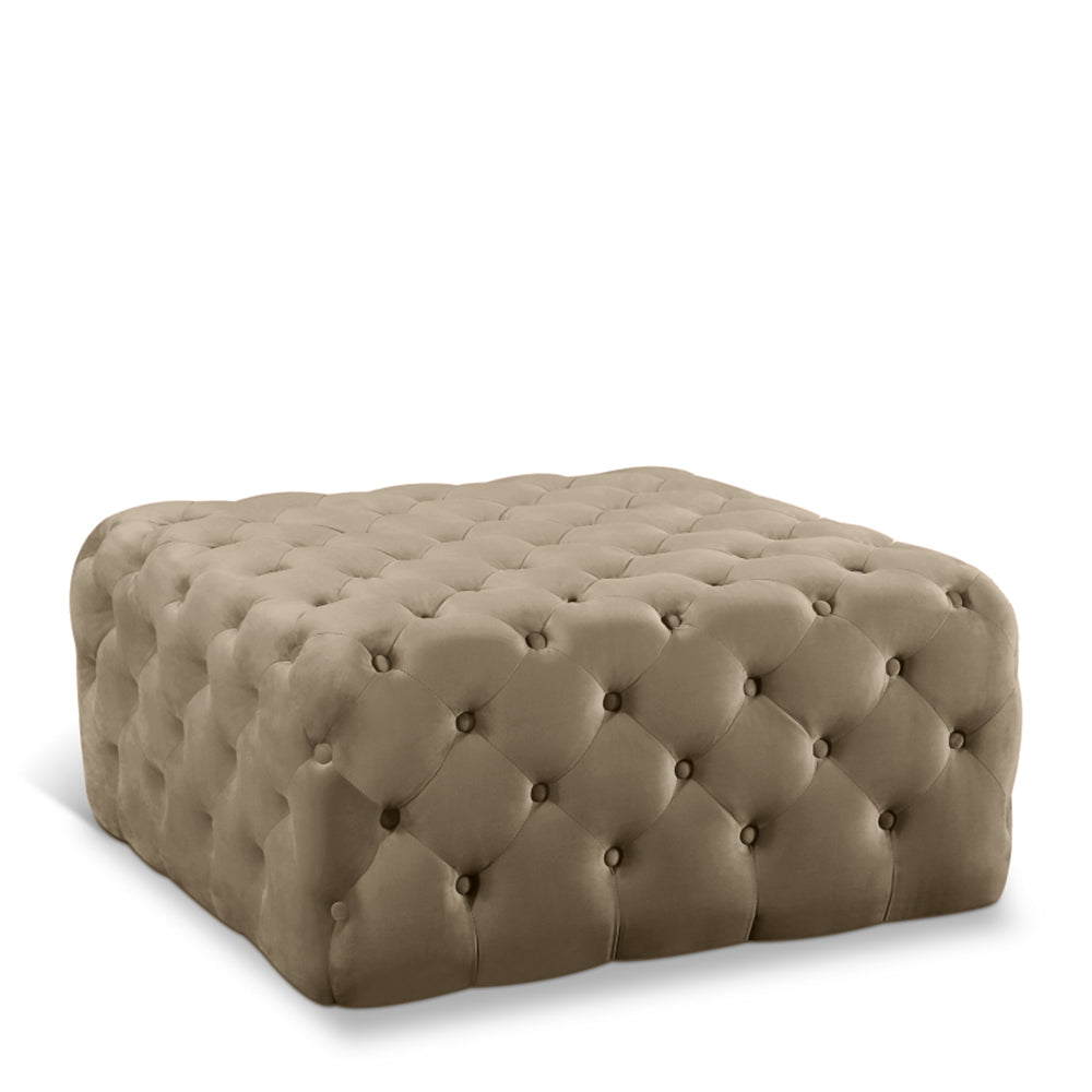 Clark Square Velvet Upholstered Ottoman