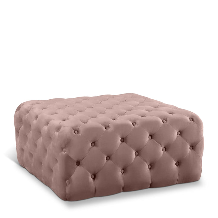 Clark Square Velvet Upholstered Ottoman