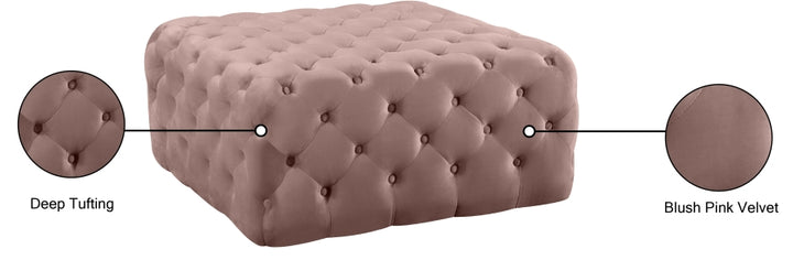 Clark Square Velvet Upholstered Ottoman