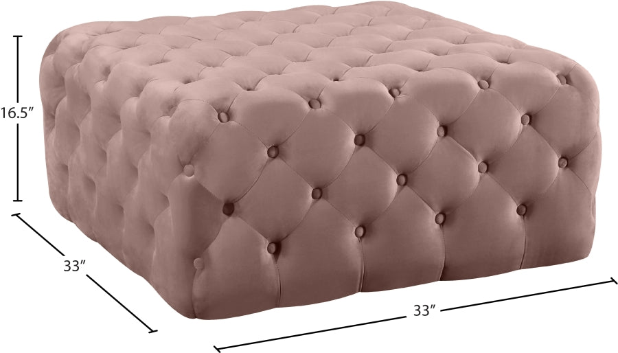 Clark Square Velvet Upholstered Ottoman