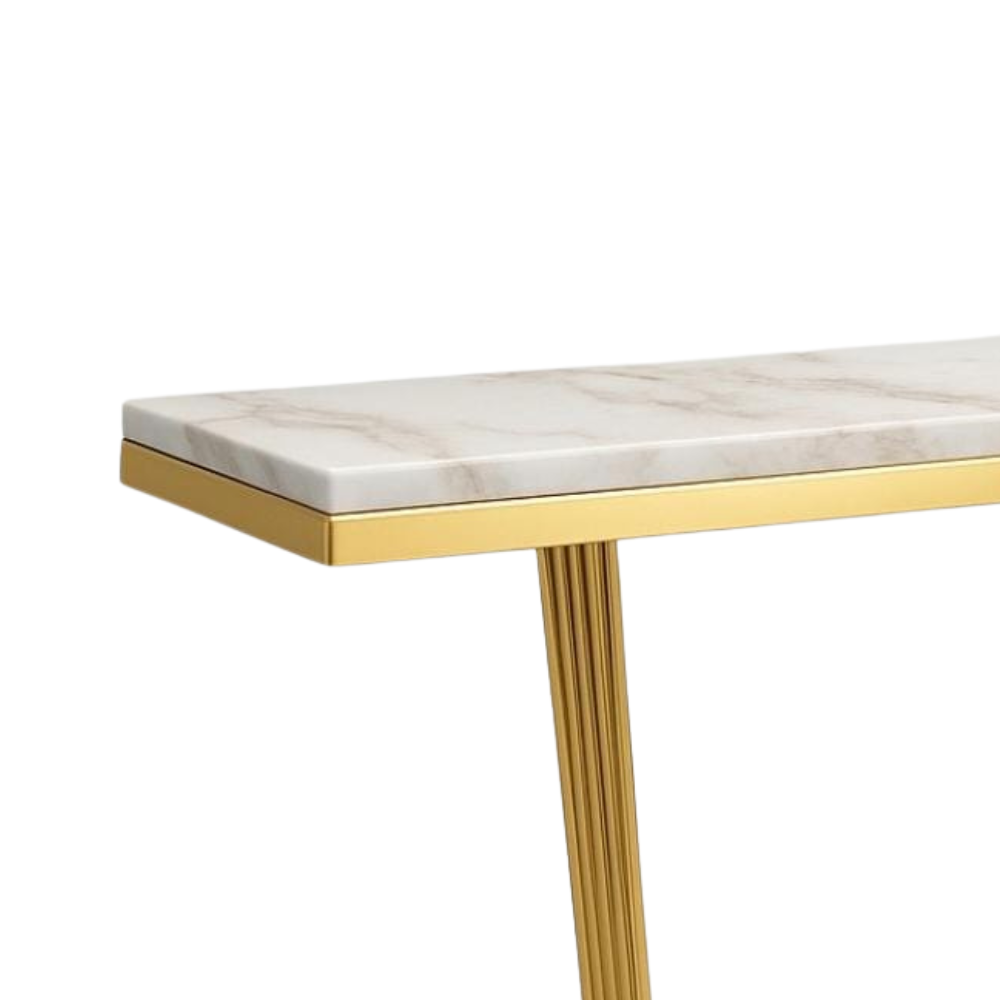 Cassia Marble Top Gold Console Table