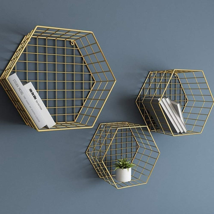 Honeycomb Floating Wall Shelf