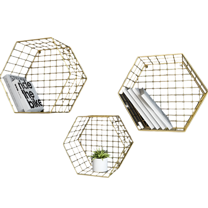 Honeycomb Floating Wall Shelf
