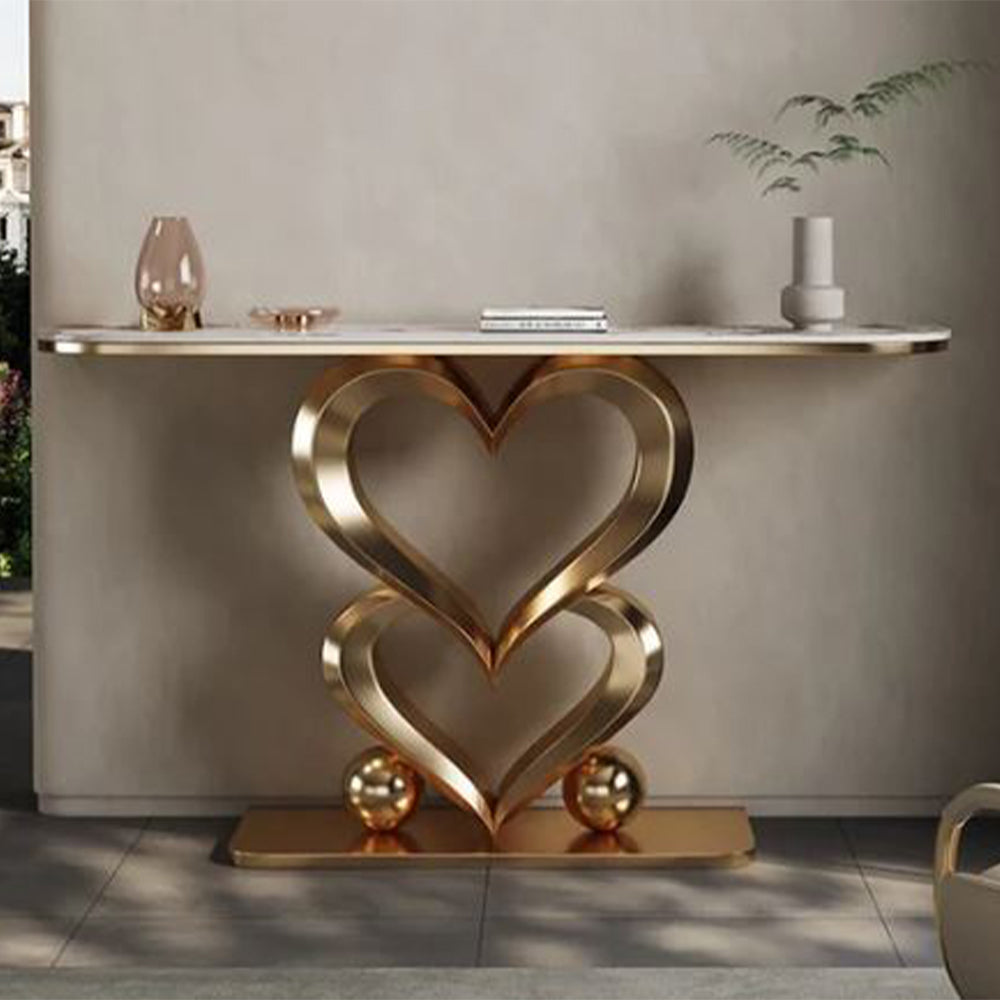 Ivy Heart Marble Console Table