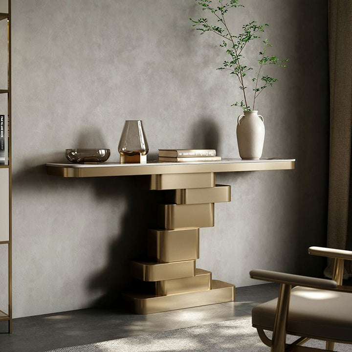 Lorraine Glam Base Rectangular Console Table