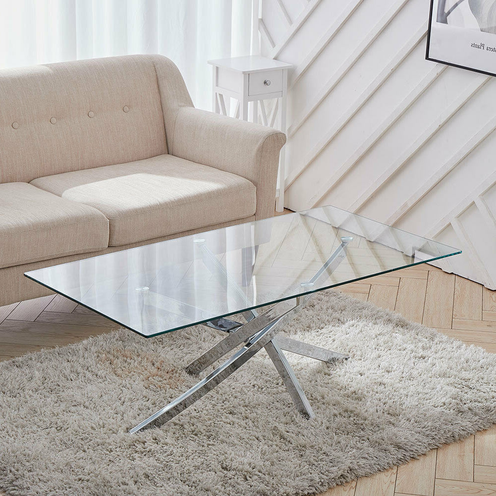 Maya Rectangular Glass Coffee Table