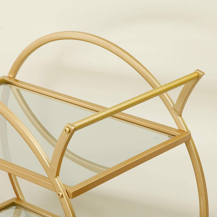 Mazena  2 Mirrored Serving Trolley/Cart