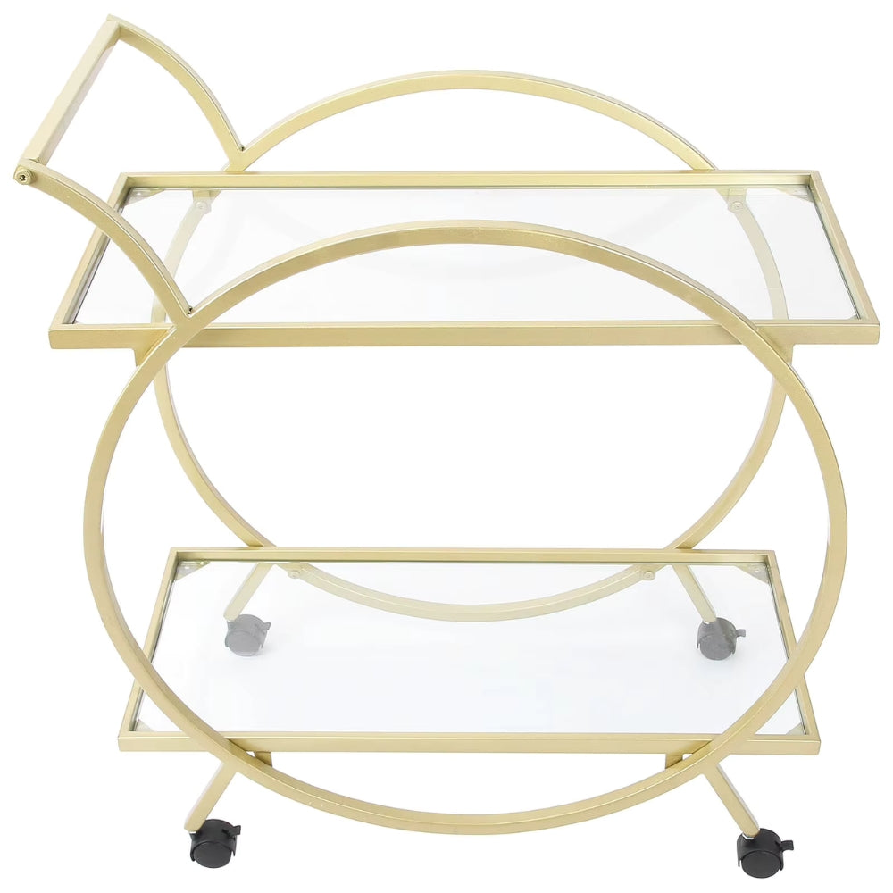 Mazena  2 Mirrored Serving Trolley/Cart