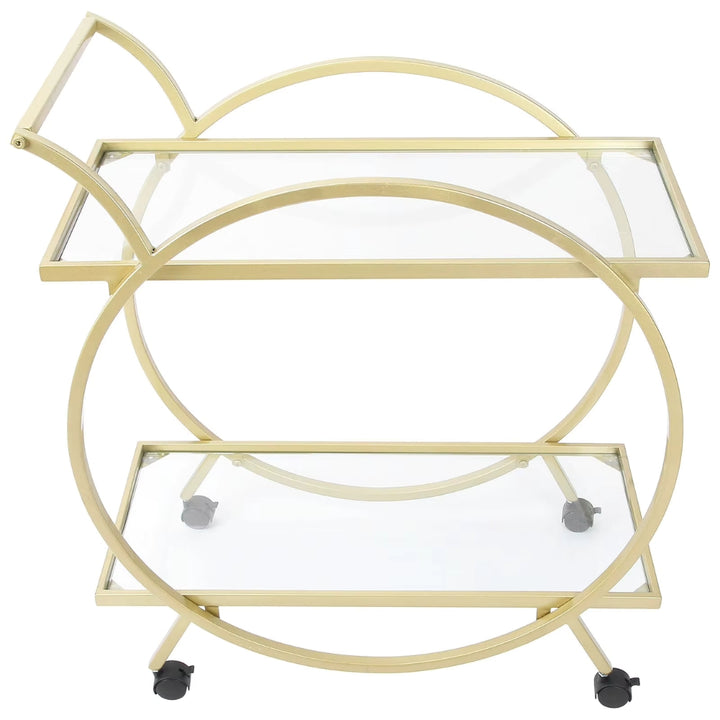 Mazena  2 Mirrored Serving Trolley/Cart
