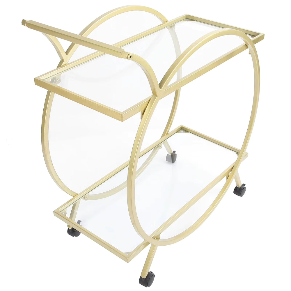 Mazena  2 Mirrored Serving Trolley/Cart