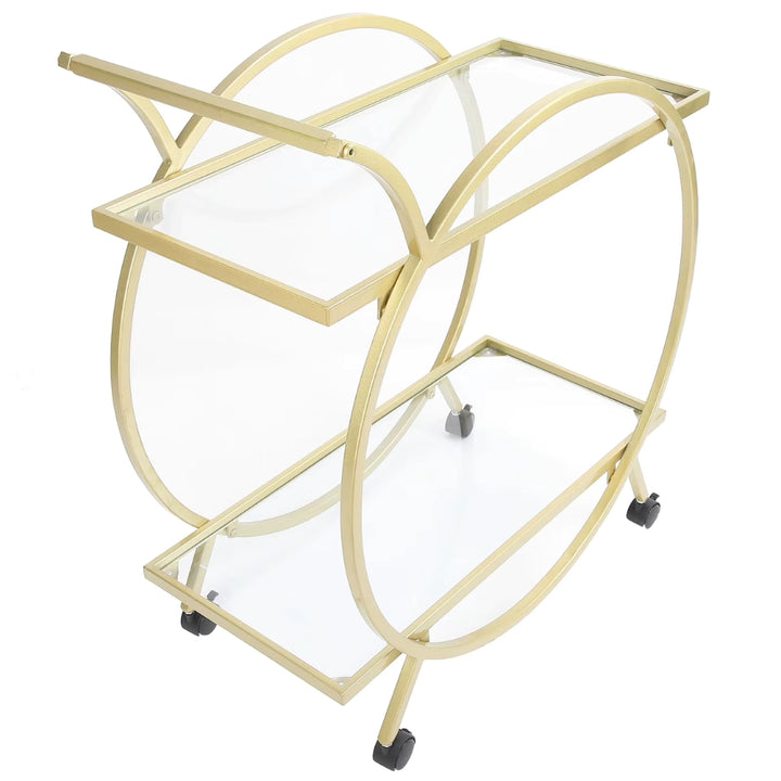 Mazena  2 Mirrored Serving Trolley/Cart