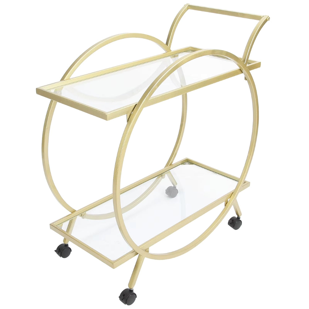 Mazena  2 Mirrored Serving Trolley/Cart