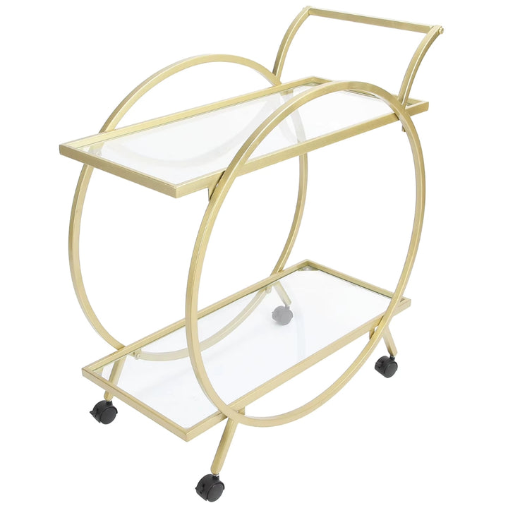 Mazena  2 Mirrored Serving Trolley/Cart