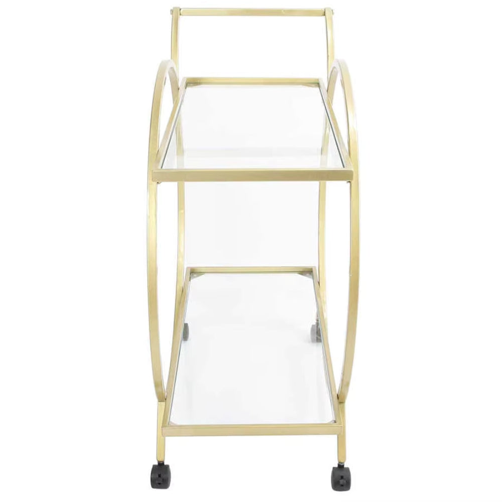 Mazena  2 Mirrored Serving Trolley/Cart