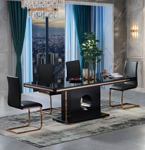 Odora Gold & Black Dinning Table Only