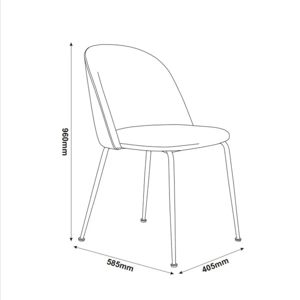 Oona Grey Velvet Chair (Set of 4)