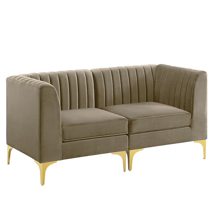 Sage 2 Seater Tufted Velvet Loveseat