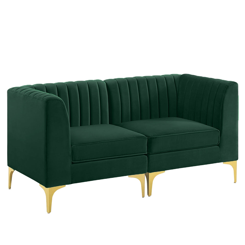 Sage 2 Seater Tufted Velvet Loveseat