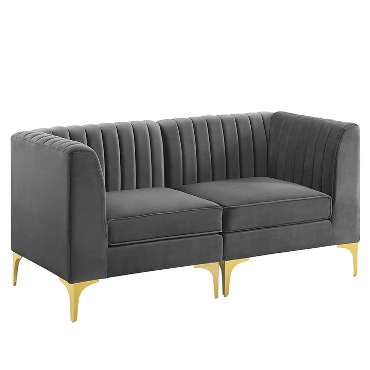 Sage 2 Seater Tufted Velvet Loveseat