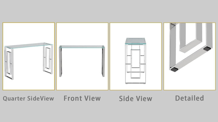 Sara Console Table Stainless Steel Glass