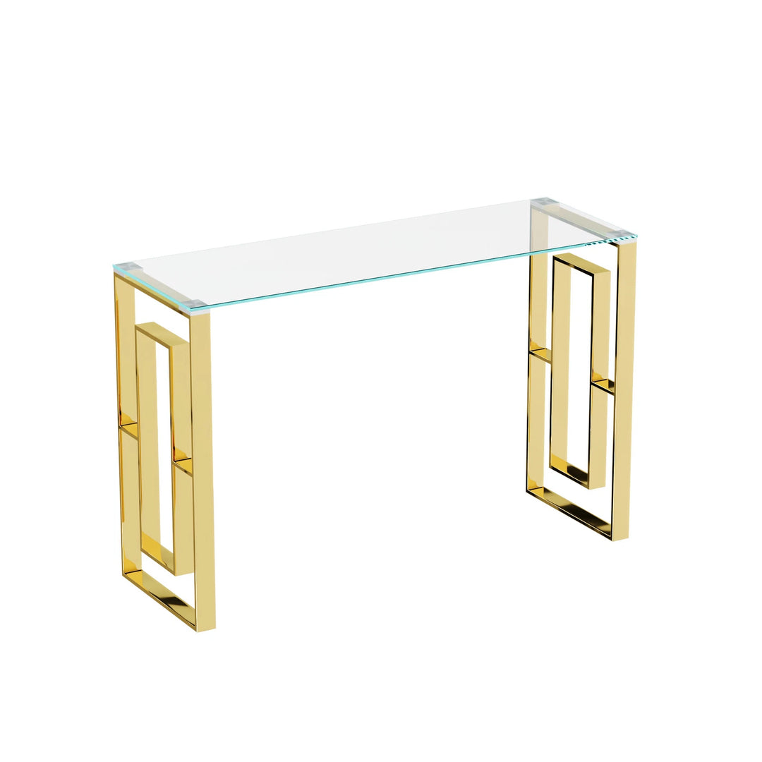 Sara Console Table Stainless Steel Glass