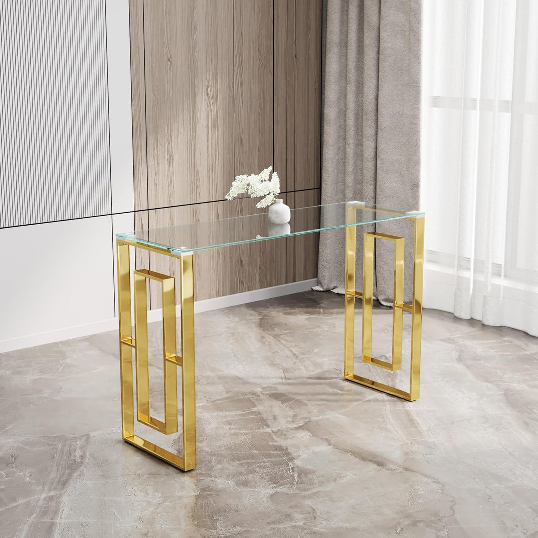 Sara Console Table Stainless Steel Glass