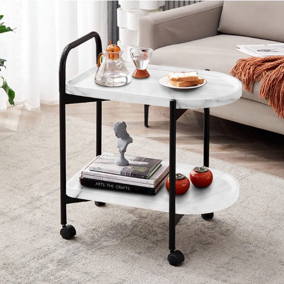 Chloe Marble 2-Tier Storage Trolley/Cart