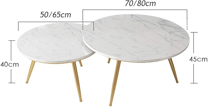 Selene Round Nesting Marble Gold Coffee Table