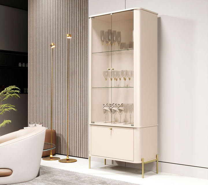 Tucupí Curved Glass Cabinet