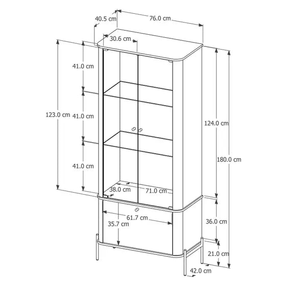 Tucupí Curved Glass Cabinet