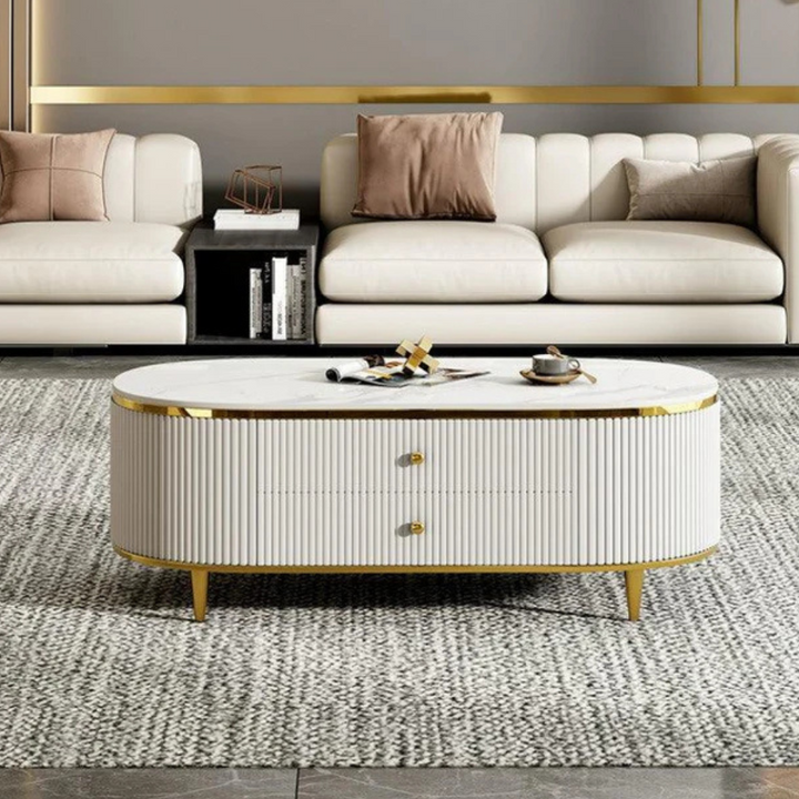 Amaya White & Gold Luxury Coffee Table