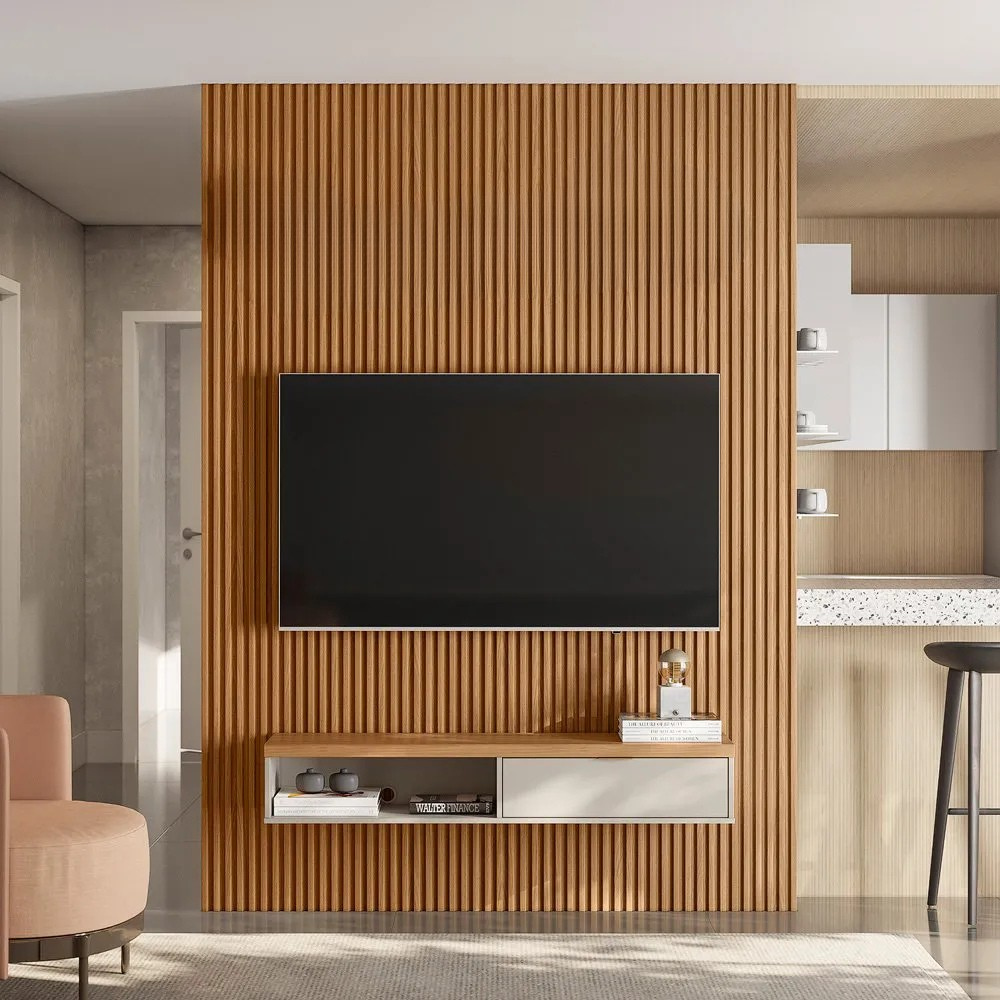 Demora Slatted Panel 1.8m Plasma Stand