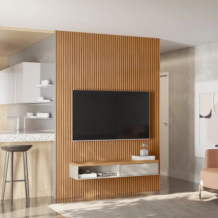 Demora Slatted Panel 1.8m Plasma Stand