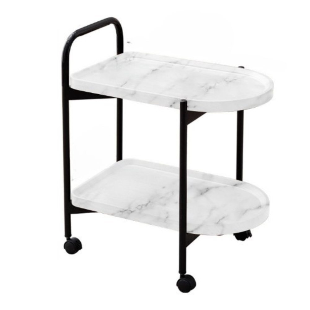 Chloe Marble 2-Tier Storage Trolley/Cart